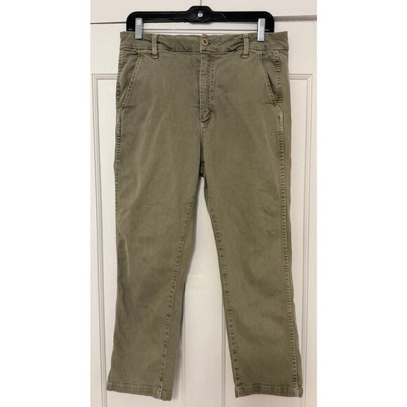 AMO Easy Trouser Straight Leg Chino Pants Crop Size 28 (khaki army surplus) - Picture 3 of 6